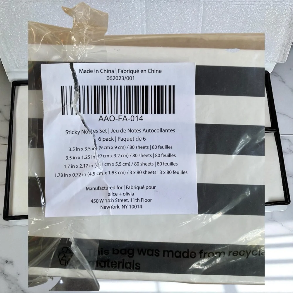 ALICE + OLIVIA Positano Stripe Sticky Note Set - Picture 4 of 7